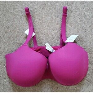 Auden Women's Plus Underwire Bra  Lightly Lined Size 44DD Pink Fuschia